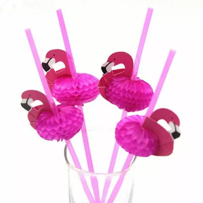 Pink Straws Fun Cocktail Beach Umbrella Drinking Straw Party Home Supplies • £3.17
