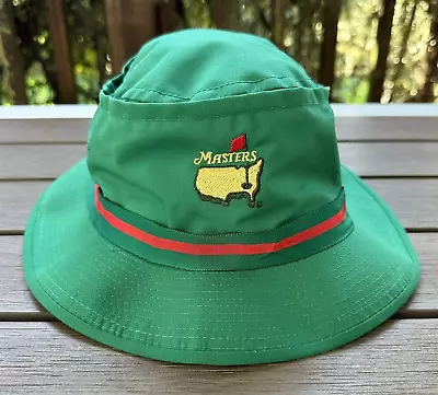 Vintage Masters Bucket Hat Green Derby Cap Red Band Golf Augusta L / XL Preowned • $42