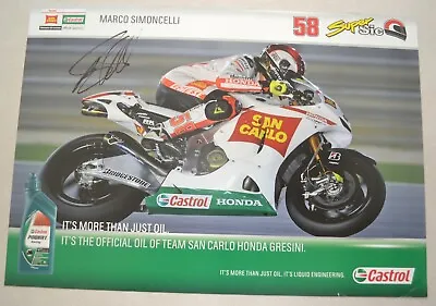 Marco Simoncelli 2011 MotoGP Rare Signed Castrol San Carlo Poster - AUTOGRAPHED • $1099