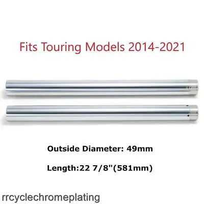 $220 • Buy 49mm Chrome Fork Tubes For Harley Touring Road King Road Glide FLHR  45500113