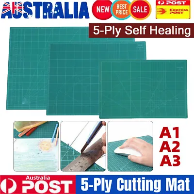 A1 A2 A3 5-Ply Self Healing Cutting Mat Craft DIY Grid Lines 2 Side Thick PVC AU • $14