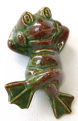 Vintage Ceramic Green Frog 1975 Duncan Ceramic Lounging Sunbathing Figurine • $4.55