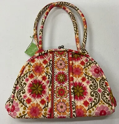 NWT Vera Bradley Eloise In Folkloric Floral Kiss Lock Clam Shell Shoulder Bag • $49.99