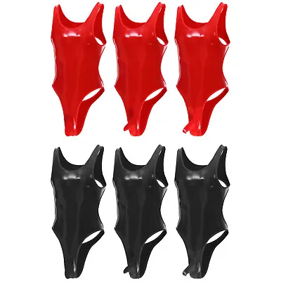 Mens PVC Leather Wresting Singlet Leotard With Penis Sheath Bodysuit Underwear • $6.29