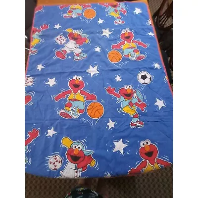 VTG Elmo Quilt Kids Baby Filled Basketball Soccer Baseball Blanket Wall Hanging • $24