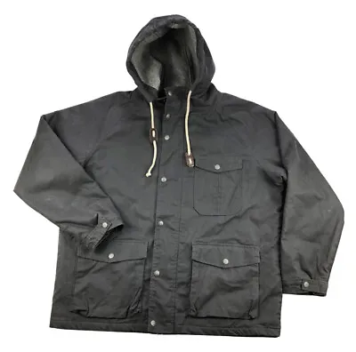 Flint And Tinder Wool Lined Waxed Canvas Ridge Parka Mens XL Hooded Jacket • $249.95