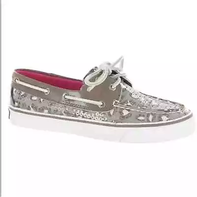 SPERRY Top Sider Sequin Leopard Print Boat Shoes Sneakers Women’s Size 8.5 • $30