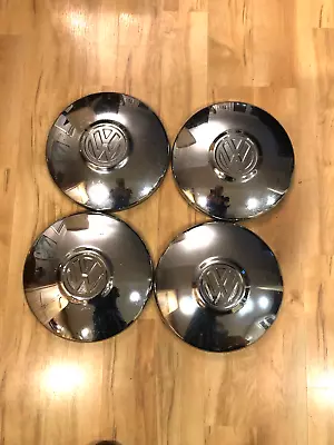 Set Of 4 Chromed Hubcap EARLY VW Beetle  Half Moon Domed • $89.99