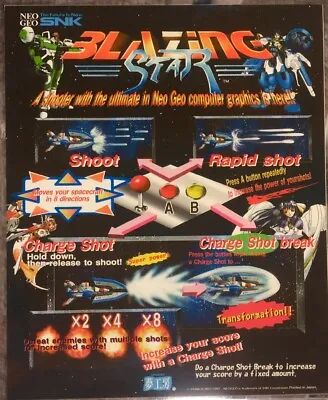 Blazing Star Neo Geo Mini Arcade Marquee • $9.95