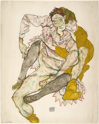 Egon Schiele Seated Couple 1915 CANVAS PICTURE POSTER PRINT UNFRAMED #A155 • £7.78