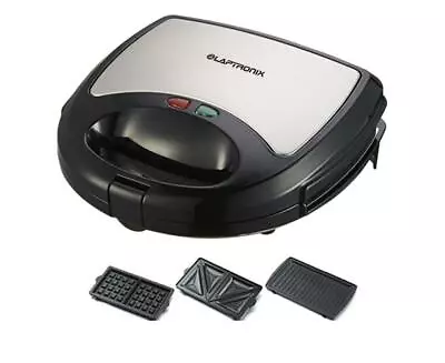 £24.99 • Buy 3 In 1 Sandwich Grill Waffle Maker Non-Stick Toaster Panini Press 750w