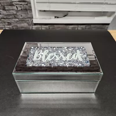 Luxury Silver Crushed Diamond Mirrored Jewelry Box • $1