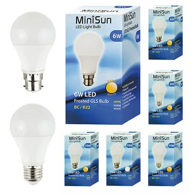 LED Bulb Standard Light GLS Energy Saving Lamp Globe Screw Bayonet Lightbulb • £5.39