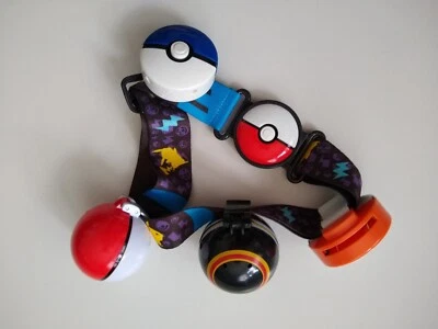 $14.95 • Buy Nintendo Pokemon Poke Balls And Clip N Go Belt 4 Clips 1 Disc Adjustable Belt