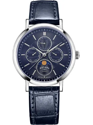 Rotary GS05425/05 Windsor Moon Phase Unisex Watch 38mm 5ATM • $320.61