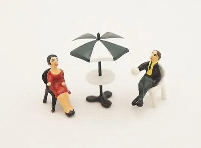 J Carlton By Gault French Miniature 3 Pc Set Couple At Umbrella Table Figurine • $69.99