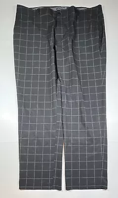 PGA Tour Men's Flat Front Windowpane Gray Plaid Golf Pants Gray 42x31 Read • $27.95