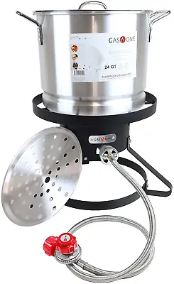 Burner W/ Steamer Pot Turkey Fry & Tamale W/ High Pressure Propane Regulator     • $84.19