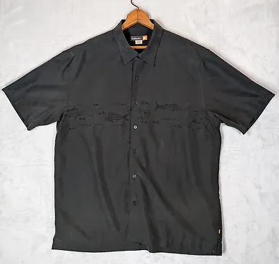 Quicksilver Button Shirt Mens XL Collared Fishing Surf Short Sleeve Embroidered • $14.95