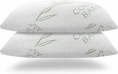 2- PACK Bamboo Pillows Adjustable Shredded Memory Foam Bed Pillows King Or Queen • $31.90
