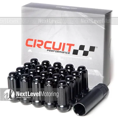 Circuit Closed Black 6 Spline Long Lug Nut 9/16  20pc + Tool Fits Dodge Ram 1500 • $22.99