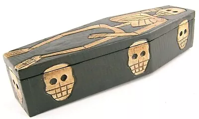 £10.99 • Buy Wooden Coffin Trinket Box / Pen Holder
