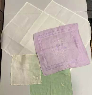 Lot Of 5 Vintage Assorted Ladies Hankies Hankerchiefs • $3