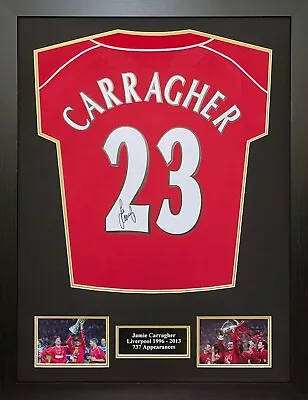 Framed Jamie Carragher Signed Liverpool Football Shirt Coa Proof Kop Legend • £184.99