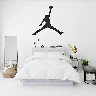 MICHAEL JORDAN JUMPMAN Basketball Wall Decal Sticker Bedroom Sports Decor Vinyl • $9.99
