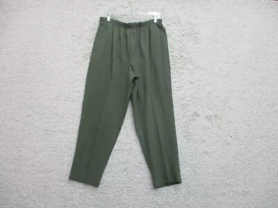 VINTAGE Alfred Dunner Pants 16 Womens Regular Size Green Pull On Pockets Stretch • $9.56