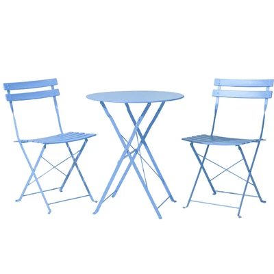 $154 • Buy Gardeon Outdoor Setting Table And Chairs Folding Bistro Set Patio Furniture Blue