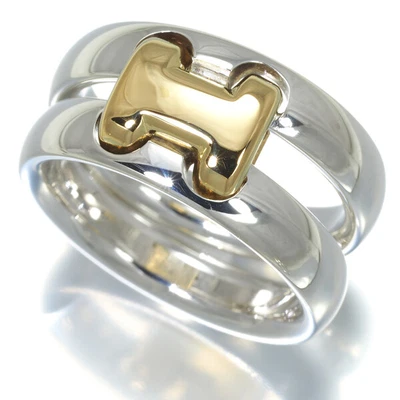 Auth HERMES Ring Oran Pudding EU52 18K 750 Yellow Gold/925 Sterling Silver  • £284.22