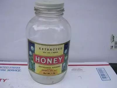 Hackbarth Apiaries Merrill WI 5 Lb Extracted Wis No 1 White Honey Glass Jar WI • $79.99