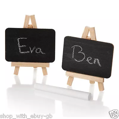 10 X Mini Blackboard Place Card Holder Easel - Wedding Chalkboard Table Number • £6.99