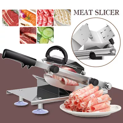 Adjustable Manual Frozen Meat Slicer Kit Beef Slicing Machine Hotpot BBQ Silver • $28.90