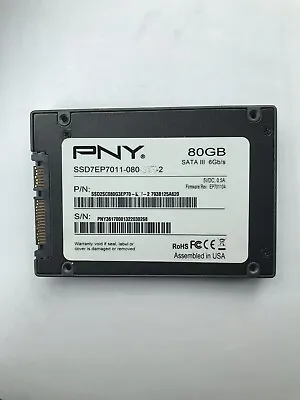 $5.50 • Buy PNY 80gb Sata ||| 6Gb/s SSD 5VDC,0.5A*