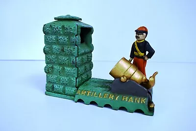 Vintage Artillery Bank Cast Iron Money Box Bank Coin Box Mechanical Collectible  • $196.12