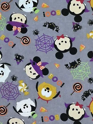 Mickey Minnie Mouse Tsum Tsum Halloween Flannel Cotton Fabric By The Half Yard • $4.75