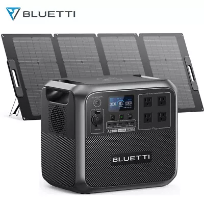 BLUETTI AC180 1800W MPPT Solar Power Station 120W Solar Panel For Outage Camping • $899