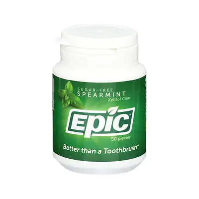 Epic Xylitol (Sugar-Free) Gum Spearmint 50 Piece Tub • $25.95