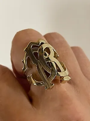 ROBERTO CAVALLI Monogram Gold Metal Ring  MSRP $289 • $75