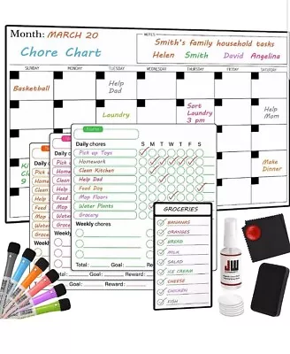 JW Crafts -Chore Chart Kit For Kids Teens & Adults -Magnetic  5 Charts Markers  • $23.99