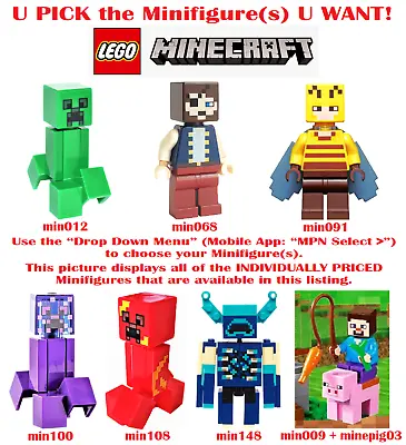 LEGO® U Pick MINECRAFT Minifigures **NEW** • $2.95