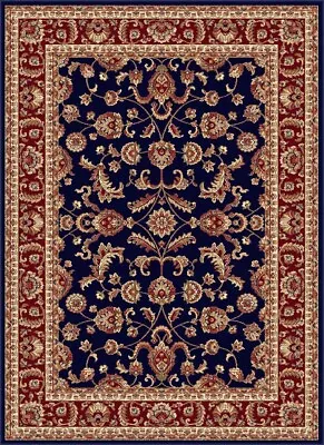 Blue Leaves Bordered Oriental Area Rug Oriental Scrolls Vines Persien Carpet • $137.50