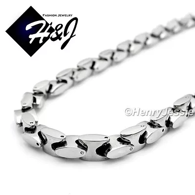 18 -40 MEN Stainless Steel HEAVY 8mm Silver Interlock Bones Link Chain Necklace • $29.99