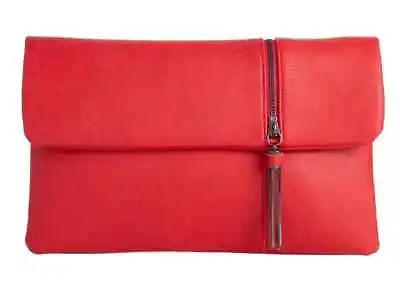 Womens Large Clutch Bag Faux Leather Evening Wedding Shoulder Handbag Pouch UK • £16.99