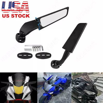 Side Mirrors Rearview Wind Wing Mirror Adjustable Fit For Yamaha YZF R1 R3 R6 US • $21.99