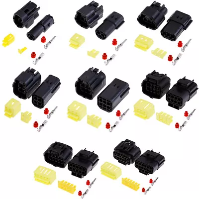 1 Set 1/2/3/4/6/8/10/12 Pin Way Waterproof Wire Connector Plug Car ConnecA:da • £3.14