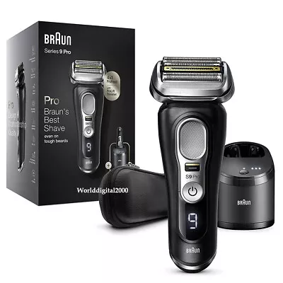 Braun 9460CC Series 9 Pro Wet Dry Shaver+CleanCharge Station+Travel Case -Black- • $706.47