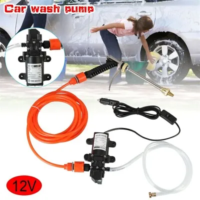 100W 12V Car Washer Portable Water Pump Kit Sprayer Cleaner Hose High Pressure • £16.14